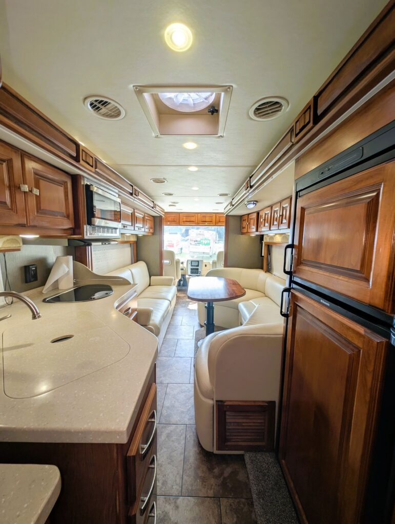 2013 Tiffin Allegro Breeze 32BR diesel pusher for sale – galley looking forward